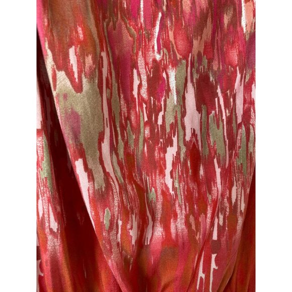 Express Hi Low Hem Midi‎ Dress Watercolor Artsy Boho Short Sleeve SZ XS - Picture 9 of 9